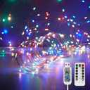 Pack of 2 Ariceleo 1 Pack 32. 8 ft. USB Powered Fairy Lights with Remote & Timer, 100 LED USB Twinkle String Lights - Silver Wire, 8 Modes, Waterproof, Multi Color Starry Lights for Party, Wedding, Christmas