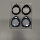 UNBREAKcable AirTag Holder for Apple - 4 Pack Air Tag Case [Fit Tightly Design] [Easy to Install] [Hold Securely] Waterproof TPU Protective Cover with Metal Keychain for Kids,Pet,Luggage,Backpack,Keys (Black & Blue)