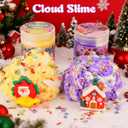 Christmas Slime 8 Pack, for Kids, Cocofluff Themed Slime Kit for Sensory Play, Stocking Stuffers for Girls & Boys, Party Favors, Unique Textures (Crystal & Butter & Cloud Slime 100ml)