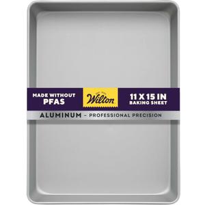 Wilton 11 x 15 Inch Aluminum Baking Sheet Pan, 2-Inch Deep Cake Pan, Even Heating, Rust-Resistant, Professional Quality