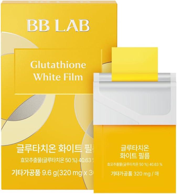 BB LAB Glutathione White Film 320mg*30pcs, Korea Glutathione Direct Film, Quick Absorption, Oral Dissolving Film, Contain Vitamin C