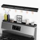 Bumusty Silicone Magnetic Stove Shelf For Back Of Stove, Over The Stove Shelf, Magnetic Stove Top Shelf, Kitchen Spice Rack Organizer, Oven Shelf For Top Of Stove - Black