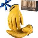 Toolant Winter Leather Work Gloves, Warm 3M Thinsulate Lining for Cold Weather Work, Thermal Insulated Gloves (Medium, Yellow - Winter Version (1 Pair))