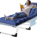 ABORON Heavy Duty Tanning Chair, Outdoor 5-Position Folding Chaise Lounge Chair with Pad, Portable Beach Lounge Chair for Outdoor Sunbathing Patio Pool Lawn Deck Poolside, 2 ft 2 in L x 2 ft 1 in W x 1 ft 1.8 in H