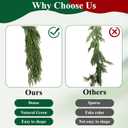 U'Artlines 1Pcs Christmas Norfolk Pine Garland, 9 Ft Xmas Faux Greenery Garland Real Touch Winter Cedar Garlands for Table Stairs Mantle Fireplace Holiday Decoration