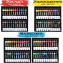 187Pcs Professional All-in-One Art Painting Kit with Aluminum & Beech Wood Easel, 96 Acrylic, Watercolor & Oil Paint Set, Complete Art Supplies Painting Set for Adults, Artists, Beginners, 187piece Set