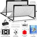 Soccer Goal,Backyard Soccer Goals for Kids 2 Pack,4x3/6x4 FT Portable Toddler Soccer Nets with Target,Ball & Cones,Soccer Training Equipment for Kids Youth Outdoor Games,Sports,Play