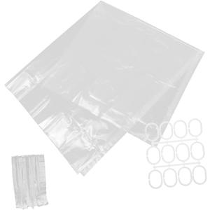 Mobestech 1 Set Transparent Shower Curtain Peva Bath Curtain with Rustproof Grommets Easy Install for Home Bathroom
