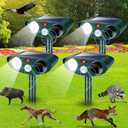 2025 Upgraded Solar Animal Repellent Ultrasonic Animal Repeller Outdoor Deer Repellent with Motion Detection Cat Deterrent Rabbit Raccoon Dog Squirrel Coyote Skunk Repellent for Yard Garden (4)