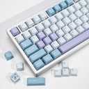 Illusion PBT Double Shot Keycap Set,174 Keys Cute Blue Custom Key Cap Keycaps 70 Percent Cherry Profile Keycaps for 61/64/68/84/87/100/104/108 Mechanical Keyboard