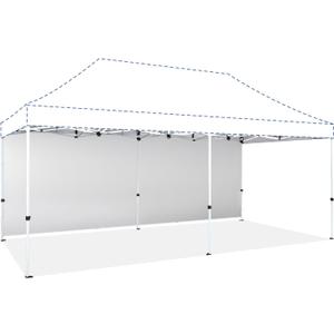 CROWN SHADES SunWall Silver Coated for 10x20 Pop up Canopy Tent, 1 Pack Sidewall Only with Silver Coating (1 Pack, White)