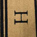 Calloway Mills 152961830H Black Border 18" x 30" Monogram Doormat, (Letter H)