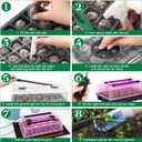 Hahood 2 Set Seed Starter Kit 40-Cell Seed Starter Tray with Grow Light Full Spectrum Seedling Heat Mat 40 Peat Pellets Seed Starting Soil Plant Label Garden Tool for Germination Seeds Growing, Black