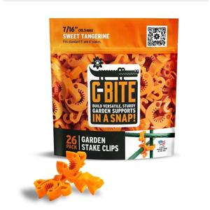 C-BITE Plant Support Clips for Trellis, Garden Stakes, Wire Fence, Climbing Plants, Indoor Gardening, Hydroponics Systems, and Vines | Durable Gardening Clips (Tangerine Orange - 26 Pack), Pack of 4