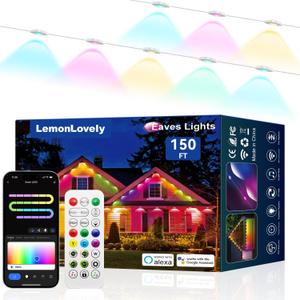 Permanent Outdoor Lights -Smart Eave Lights for House150ft with 108 LED,RGB+IC IP67 Waterproof Eternity Lighting for Daily Decor, Work with Remote, APP, Alexa, Google Assistant