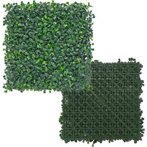 10x10Inch 12Pcs Grass Wall Panels, UV-Anti Boxwood Greenery Hedge, Odorless Artificial Fake Grass Backdrop Indoor Outdoor Privacy, Birthday Wedding Decor, 8.3 SQ FT, Milan