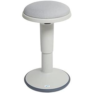 ECR4Kids Sitwell Wobble Stool with Cushion, Adjustable Height, Active Seating, Light Grey