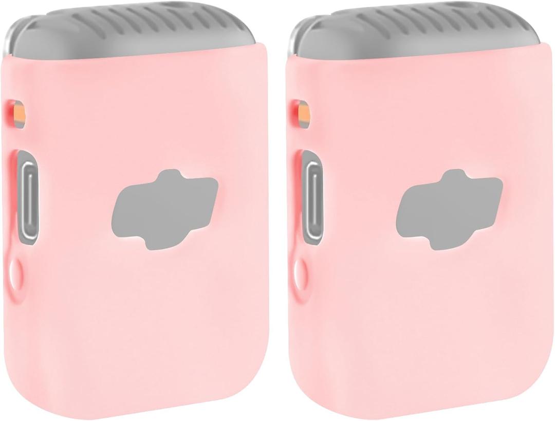 Geekria for Creators Microphone Case Cover Compatible with DJI Mic 2 Transmitter, Mic Silicone Protective Skin, Soft Sleeve Shell Protector (Pink / 2 Pack)