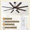 Fanbulous 65 Inch Ceiling Fans with Lights and Remote, Bronze Indoor/Outdoor Ceiling Fan with Quiet Reversible DC Motor, 6 Speeds, 3CCT, 8 Blades Large Ceiling Fan for Living Room Bedroom Patio