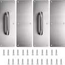 Sumnacon 2 Set 12" Stainess Steel Door Handle Pull & Push Plate - Heavy Duty Gate Handle Bar for Home/Office/Warehouse/Public, Suitable of Wooden/Composite Door with Screws, Brushed (Silver)