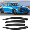 Window Visors for Honda Civic Hatchback 2016-2021 (Not fit Sedan), Rain Guards Shield Vent Deflector Shade Dark Smoke 2017 2018 2019 2020, Tape-On, 4PCS