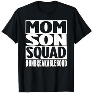 Mom Son Squad Mother's Day Matching Sons Mother Son Mommy T-Shirt (Black, M)