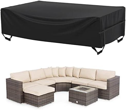 Velway Patio Furniture Cover Outdoor Waterproof Rectangular Patio Table Chair Sofa Set Cover, 128" Lx82 Wx28 H, All Weather Oxford Tear-Resistant Material with Zipper Carrying Bag Windproof Buckles