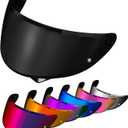 PSLER HJ-34P Visor - HJ-34P Visor Tinted C10 Helmet Visor Pinlock-Ready Face Shield for HJ-34P C10,Deep Black