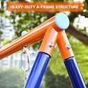 Swing Sets for Backyard, 440lbs Swing Set with Heavy-Duty A-Frame Metal Stand, 1 Saucer Swing Seat & 1 Belt Swings Seat