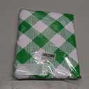 Green and White Checkered Plastic Tablecloth - 60x120 inch, Waterproof Vinyl with Flannel Backing for Parties