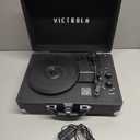 Victrola Journey Bluetooth Portable Suitcase Record Player  with Built-in Speakers, 3 Speed Vinyl Record Player, RCA Out, Headphone Jack (Black)