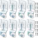 Blulu 8 Pcs Sliding Closet Door Roller Kit Wardrobe Wheels Hardware for Top Hung Bypass 3/4" to 1-3/8 Inch Thick Kitchen Doors