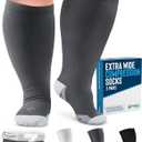 Doctor's Select 3 Pairs Plus Size Compression Socks Wide Calf  | 20-30 mmHg Compression Socks for Women Wide Calf 3XL