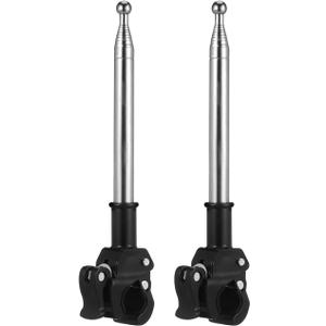PartyKindom 2 Pack Telescopic Bike Flag Poles with Handlebar Mount Brackets Adjustable 11.81 Inch Stainless Steel Motorcycle Flagpole Holder for Outdoor Riding Accessories