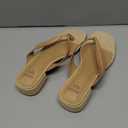 Raffia Heels Sandals Summer Beach Flip Flops Heels Square Open Toe Heeled Sandals Dressy Comfortable Slip on Thong Sandal Size 8.1/2
