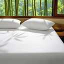 David's Home Cooling Fitted Sheet King Size, 100% Rayon Derived from Bamboo, 16" Deep Pocket 2.5cm Wider Elastic, Luxury Smooth Silky Soft Breathable Bottom Sheet for Hot Sleeper, White