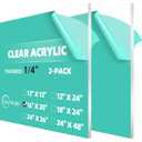 CALPALMY (2 Pack) 1/4" Thick Clear Acrylic Sheets - 16 x 20 Pre-Cut Plexiglass Sheets for Craft Projects, Signs, Display Cases, Sneeze Guard, and More - Cut with Engraver, Power Saw or Hand Tools