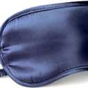 LULUSILK Mulberry Silk Sleep Eye Mask Blindfold with Elastic Strap Headband, Soft Eye Cover Eyeshade for Night Sleeping, Travel, Nap (Navy Blue)