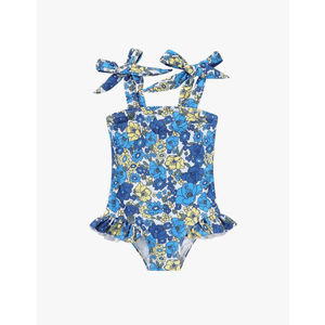 Toddler Swimsuit Girl Color Block Stripe One-Piece Swimwear Baby Girl Size 9-12