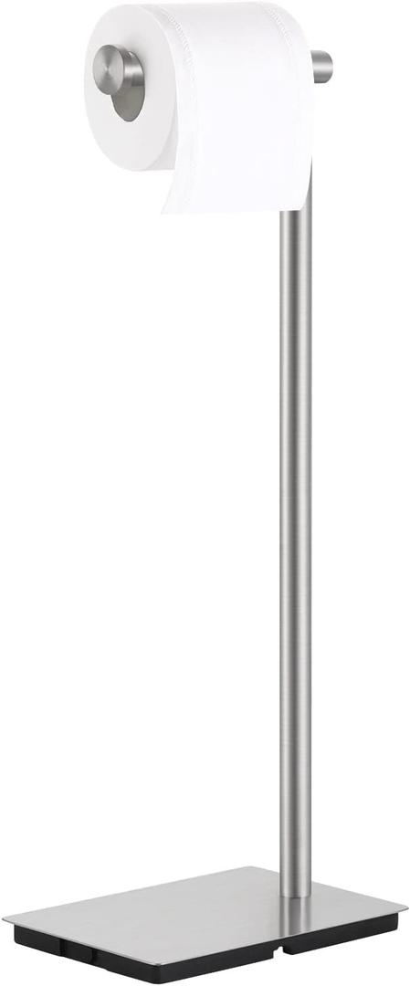 KES Freestanding Toilet Paper Holder Stand Bathroom Toilet Paper Storage Stainless Steel Brushed Steel, BPH286S1A-2