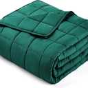 yescool Weighted Blanket for Adults (12 lbs, 48" x 72", Dark Green) Cooling Heavy Blanket for Sleeping Perfect for 110-130 lbs, Twin Size Breathable Blanket with Premium Glass Bead, Machine Washable