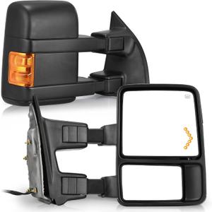 YITAMOTOR Towing Mirrors compatible for 2008-2016 Ford F250 F350 F450 F550 Super Duty Tow Mirrors Power Heated with Amber Turn Signal Light Side Mirrors
