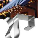 Gutter Clips for Hanging Outdoor Lights: 50 Pcs Metal Christmas Light Clips for outside String Lights - Weatherproof Gutter Clips for Xmas Halloween Seasonal Rope Mini Decoration Lights (Silver)