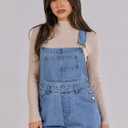ANRABESS Overalls for Women Denim Shorts Overalls 2026 Summer Casual Loose Fit Adjustable Rompers Jean jumpsuit Bib Shortalls (Blue, XS)