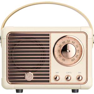 Retro Bluetooth Speaker,Wireless Vintage Small Speaker with Stereo Sound,Hands-Free Call,400mA Battery,TF Card, Aux Line, Fit for iOS Android Smartphone Home Office Birthday Gifts White