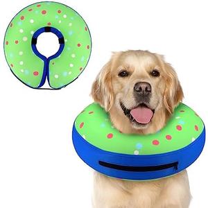 Supet Inflatable Dog Cone Collar Alternative After Surgery, Dog Neck Donut Collar Recovery E Collar, Soft Pet Cone for Small Medium Large Dogs Size L