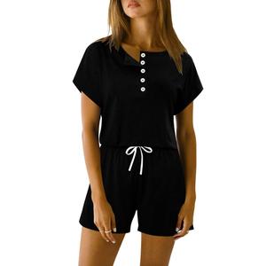 KISSMODA Women's Drawstring Waist Loose Fit Loungewear Set with Pockets (S)
