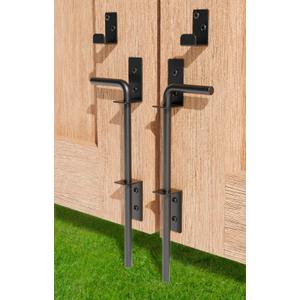 12" Heavy Duty Cane Bolt Gate Drop Rod Extra Thick Hardware Ground Latch for Wood PVC Vinyl Metal Fences Gates, Double Doors, Black Solid Steel-2 Pack 12" Heavy Duty Cane Bolt Gate Drop Rod Extra Thick Hardware Ground Latch for Wood PVC Vinyl Metal Fences Gates, Double Doors, Black Solid Steel-2 Pack