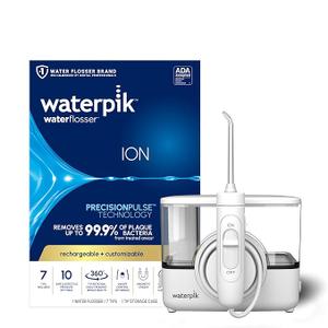 Waterpik ION Professional Water Flosser, Rechargeable and Portable for Teeth, Gums, Braces, 10 Settings, 7 Flossing Tips For Multiple Users And Needs, ADA Accepted, WF12 White