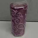 6 Inch Purple Scroll Pillar Candle